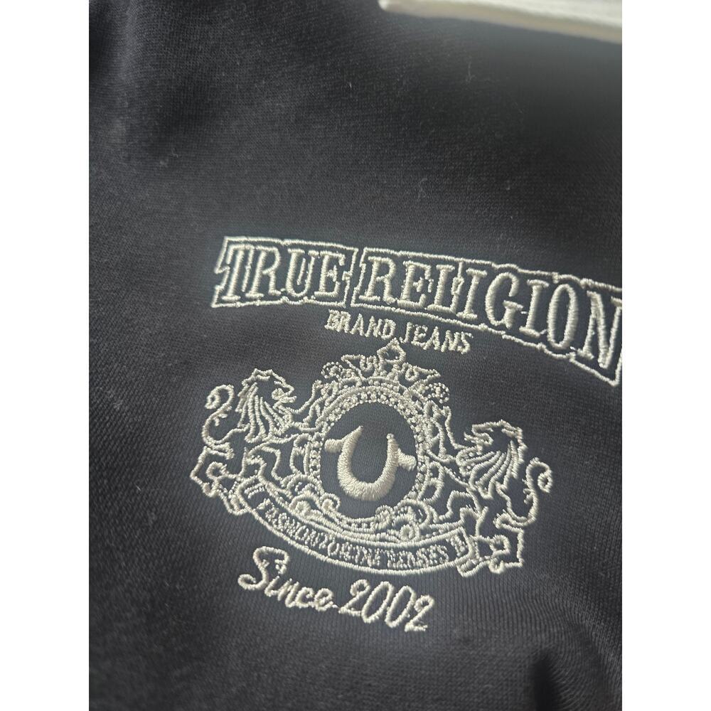 True Religion Embroidered Shrunken Polo Pullover, Black, Retail 134 USD - Picture 10 of 13